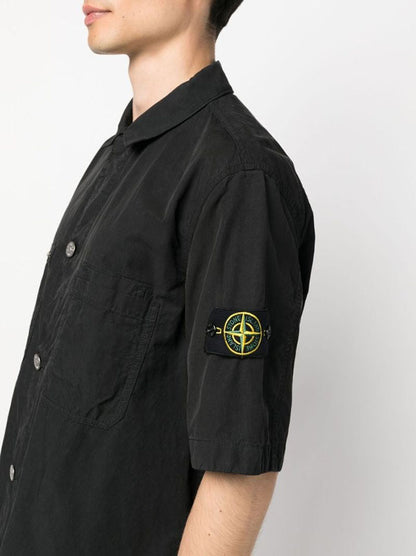 STONE ISLAND 石頭島短袖襯衫 | 簡約黑色經典