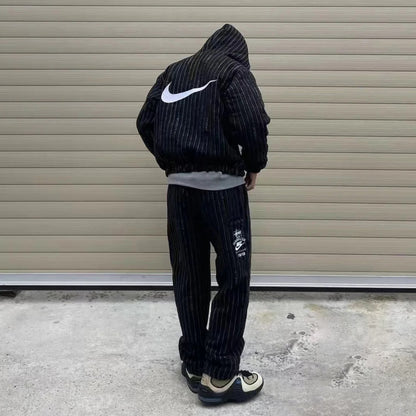 STUSSY X NIKE STRIPED WOOL PANTS 條紋羊毛直筒長褲 DR4412-010