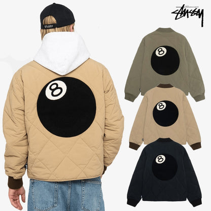 STUSSY 重磅刺繡8號球衍縫鋪棉外套