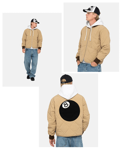 STUSSY 重磅刺繡8號球衍縫鋪棉外套