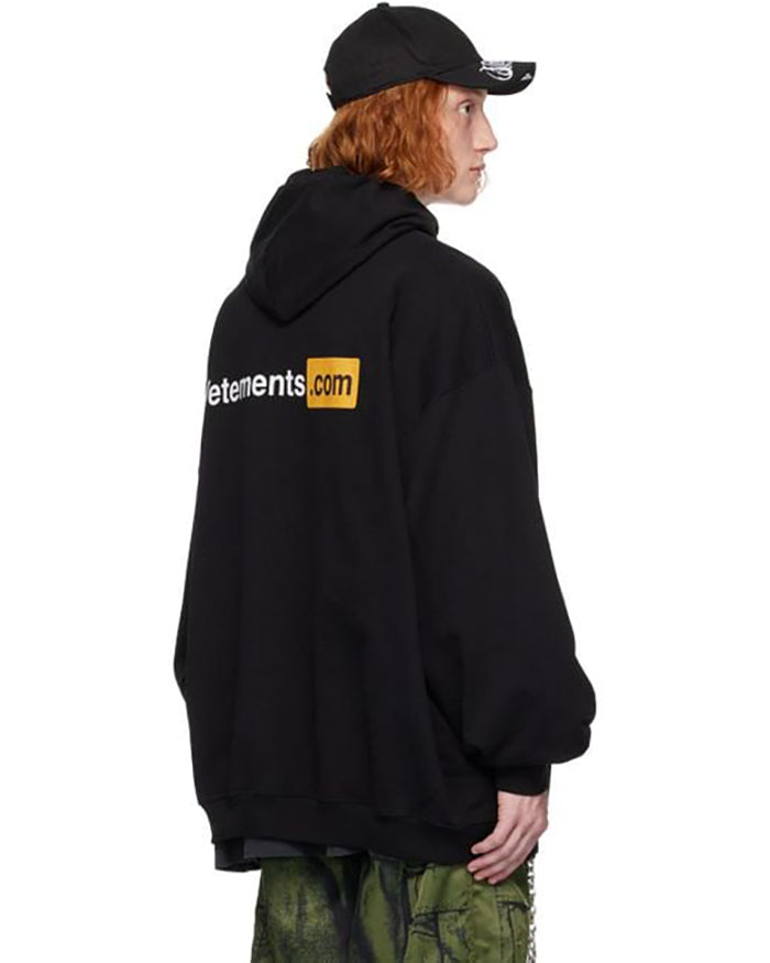 VETEMENTS Black XXX Logo Hoodie – 廓形標誌連帽衫