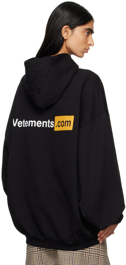 VETEMENTS Black XXX Logo Hoodie – 廓形標誌連帽衫