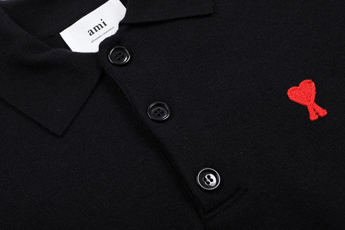 AMI PARIS WOOL POLO SHIRT 長袖POLO衫