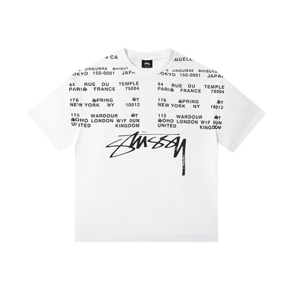 STUSSY 城市字母滿印短袖T恤